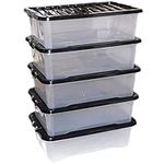 5 x 32 Litre High Grade Under Bed Plastic Storage boxes