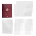 ZARSIO 4 PCS Clear Transparent Passport Cover Plastic Passport Protector Holder