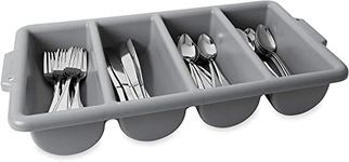 Saylani Enterprises 4 Compartment Cutlery Holder | Tray | Caddy Grey | Ideal for storage/dispensing of silverware and condiment packets