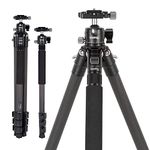 SMALLRIG 52" Carbon Fiber Camera Tripod, Lightweight Travel Tripod Monopod with 360° Ball Head and Quick Release Plate for DSLR, Load up to 26.5 lbs/12 kg, AP-10-4060