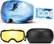 Polarized Ski Goggles Set, COPOZZ M1 Magnetic Snowboard OTG UV400 Skiing Goggles