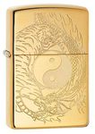 Zippo Stainless Steel Tiger And Dragon Design Pocket Lighter