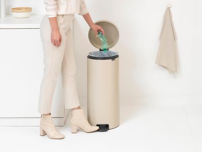 Brabantia NewIcon 30L Pedal Bin – Beige Stainless Steel Trash Can