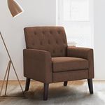 LUE BONA Brown Linen Accent Chair 1