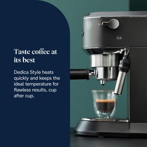 DeLonghi Dedica Espresso Machine – Black Compact Coffee Maker