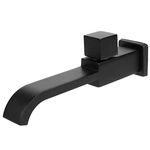 Cairhuir Brass Wall Faucet, G1/2 Wall-Mounted Concealed Wash Basin Sink Faucet, Bathroom Kitchen Hotel Accessories, Matte Black