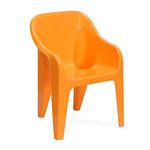 Nilkamal Plastic Eeezygo Baby Chair Modern & Comfortable with Arm & Backrest for Study Chair|Dining Room|Bedroom|Kids Room|Living Room|Indoor-Outdoor|100% Polypropylene Stackable Chairs (Orange)