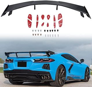 NUBEHONE Carbon Fiber Painted C8 Rear High Wing Spoiler Compatible with C8 Corvette 2020 2021 2022 2023 2024 2025 ABS Plastic Metallic Lid Trunk Wing