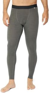 DANISH ENDURANCE Men's Merino Thermal Trousers, Long Johns for Men, Thermal Leggings, Base Layer Bottoms, Winter Thermals, Dark Grey, XXL