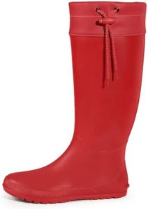Asgard Women's Packable Tall Rain Boots Ultra Lightweight Garden Boots - NOT for Wide Calf, Red 41 (size 10)