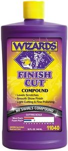 Wizards Finish Cut Compound - Levels Scratches and Brightens Dull Finishes with Smooth Show Finish - Non-Greasy and Water Based with Easy Clean-Up - Marine Compound and Finishing Material - 32 oz