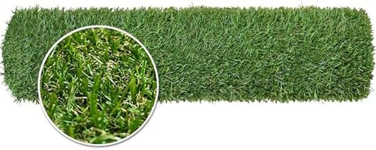 WALPLUS 4mx1m 15mm Pile Height Carpet Artificial Grass Astro Garden Lawn High Density Durability Realistic Looking Pets Friendly Fake Turf Mat Floor for Patio Balcony Outdoor Indoor Self-Draining