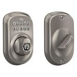 Schlage BE365 PLY 619 Plymouth Keypad Deadbolt, Satin Nickel