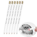 6pcs Eraser Pencils Set for Artists, Wooden Sketch Eraser Pen for Charcoal Drawings, Highlight Painting Eraser White Drawing Pencils for Sketching, Revise Erasing Details for Students Limner.