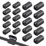 QitinDasen 20Pcs Black Clip-on Ferrite Ring Core Set, RFI EMI Noise Suppressor Cable Clip, Anti-interference High-frequency Filter (3.5mm 5mm 7mm 9mm Inner Diameter)