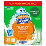 Scrubbing Bubbles Toilet Bowl Cleaner, Fresh Brush Toilet Bowl Cleaning Flushable Refills, Citrus Scent, 28 Refills Total