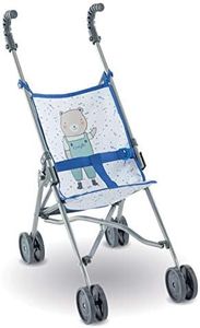 Corolle Umbrella Baby Doll Stroller - for Mon Grand Poupon 14" and 17" Dolls, Folding with 2 Locking Points for Safety, Blue
