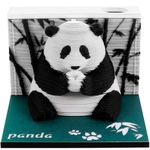 UYEXM 3D Art Notepad 2024-3D Memo Pad, Desk Pad 2024 Creative Panda with Pen Holder, Tear-Away Calendar, Time Piece Calendar 2024, 3D Art Desk Calendar DIY Paper Carving Art (Notepad)