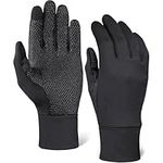 Running Sports Gloves - Touchscreen Compatible - Thermal Glove Liners Designed for Running, Cycling, Texting, Driving - 90% Nylon 10% Spandex Reinforced Blend with Super Grippy Palm - Fits Men & Women