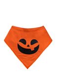 Halloween Baby Bandana Bib, Organic Cotton Jack-O' Lantern Baby Bib (Orange)