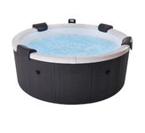 MSpa Denver Carbon Grey 6 Person Portable Modular Hot Tub, WiFi Controlled 13A Plug & Play 2026 Model, LED Colour Lighting, UVC+, Thermal Interlayer, Heats to 40°C, 120 Air Jets All Year Use-DIY Setup