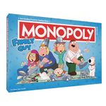 Monopoly: Family Guy Board Game, Featuring Banana Brian, Giant Chicken, Rupert and More, Buy, Sell, Trade Quahog’s Locations from McBurgertown to Wild West Ranch, Officially Licensed Family Guy Game