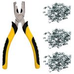 MUALROUS Wire Cage Buckle Clips Pliers Sets 900pcs Wire Cage Clips Bird Cage Building Kit Cage Welding Repair Hand Tools for Pet Cat Dog Rabbit Cage Fence Wire Mesh