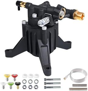 YAMATIC Vertical Pressure Washer Pump Max 3450 PSI 2.5 GPM, 7/8" Shaft Replacement Pump for Power Washer, Compatible with Simpson, Honda, Ryobi, Craftsman, GCV190 Rear Inlet/Outlet