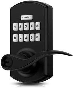 Hidalife Keypad Door Lock with Handle, Keyless Entry for Front Door, Manual Passage Mode, Matte Black