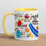 DAYS Thank You Teacher Mug Best Teacher Gift On Birthday Teacher Gift Teacher Mug Helping Me to Grow Teachers Gift for Teacher Coach Mentor Guide,11 Ounce (Yellow)