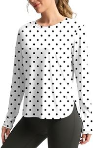 Women's Sun Shirts UPF 50+ Long Sleeve UV Protection Shirt Lightweight Quick Dry Workout Hiking Tops for Women(Black Dot,XXXL)
