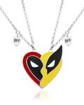 2 half heart superhero patterns best friend matching bff necklace for 2 cartoon lover pendants friendship jewelry gifts for bestie couples fans.