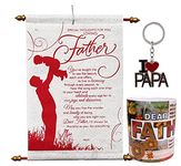 Natali Traders Gift for Father - Combo of Coffee Mug with Scroll Card and I Love Papa Keychain - Gift for Father on Birthday/Anniversary