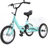 Kids Tricycle 14'' 16'' With Training 3 Wheels Basket Kid's Bicycle With Kickstand Balance For 2-13 Years Old Toddlers And Kids Children Boys Girls Outdoor Birthday Gifts (Light Green, 14inch)