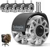 Sytopia Office Chair Wheels Replacement-2.5 Inch, Heavy Duty Caster Wheels Set of 5 for Carpet and Hardwood Floors Replace Office Chair Mat Universal Size(11x22 mm) Fits 99%-Grey