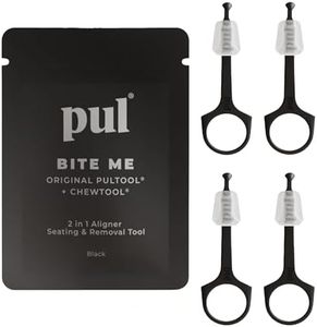 PUL Pack of 4 Reusable 2-in-1 Aligner Seating Chewie & Removal Tool — Compatible with Invisalign, Removable Braces, Retainers & Trays – Easy-to-Use Remover & Chew, Dental & Oral Hygiene Care – Black
