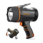 GOODSMANN LED Rechargeable Marine Spotlight 1000 Lumen Handheld Spot Light Waterproof Searchlight Portable Boat Flashlight for with Switch Lock and USB Cable for Outdoor Fishing Hiking Hunting