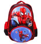 ADSON 4D Hard Shell Travel School Bag|Backpack for Girls & Boys Large 16 Inches Casual Day Pack Cartoon Bookbag Rucksack Water Resistance (Spiderman Red)