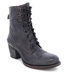 Bed|Stu Judgement Womens Leather Boots, Black Rustic, 5.5