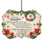 HYTURTLE to My Daughter Christmas Ornament Tree Decoration Gifts for Daughter from Mom Mother - Best Daughter Gifts from Mom - Inspirational Gifts for Daughter - Christmas Decor Aluminum Ornament