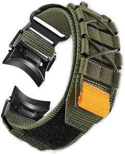Zitel Band Compatible With Samsung Galaxy Watch 7 44mm Rugged Nylon Ultra Wide No Gap One-Click Sports Strap (Army Green)