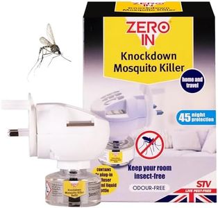 Zero In Knockdown Plug-In Mosquito Killer - Odour-Free Plug-In Insect Repellent Unit - Kills Mosquitoes, Midges, & Biting Insects on Contact - Provides Up to 45 Nights of Protection - 30ml Bottle
