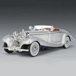 New Vintage 1936 Mercedes-Benz 500 K 1:24 Diecast Scale Model Alloy Metal Pull Back Toy car for Kids with Openable Doors & Light, Music Toy Vehicle for Kids - Colors as Per Stock (Design 5)