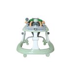 BeyBee Firstwalk Premium Musical & Height Adjustable Baby Walker with Parental handle, 2 Level Height Bar| Recreational Toy bar Contains Piano with Glowing Notes & Toys| 9-24 Months Kids Walker|Light Green