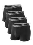 DAVID ARCHY Men's 4 Pack Underwear Ultra Soft Comfy Breathable Bamboo Rayon Trunks No Fly (M, Black)