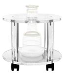 Hookah Stands to Protect Hooka from Falling Over, Clear Acrylic Table with Wheels & Brakes, Hookah Accessories, Secure Shisha, Stop Burnt Carpe (Turtle, Clear)