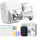 AgoDeo Mini Printer Gift Set - 300 DPI HD Quality - Instant PrintPod - Inkless Portable Thermal Sticker Printer, Bluetooth Label Maker, Mini Photo Maker, Pocket Sticker Maker for Study Notes