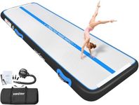 VOFiTNY Gymnastics Air Tumble Track Tumbling Track, Inflatable Gymnastics Training Mat with Electric Pump, Tumble Track for Home and Gym Use, Black Blue 4mx1mx0.1m