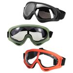 JKYVAA 3Pcs Kids Safety Glasses, Goggles Safety Glasses UV400 Adjustable Children's Protective Goggles for Kids Nerf Gun Battles,DIY,Lab,Skiing, Motorcycling, Skating and Outdoor Sports