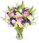 Wild and Wonderful - Next Day Prime Delivery - Fresh pink and white Roses bouquet surrounded by Thlaspi - A Stunning Gift for any Occasion - Brighten Someone's day with Beautiful Flowers